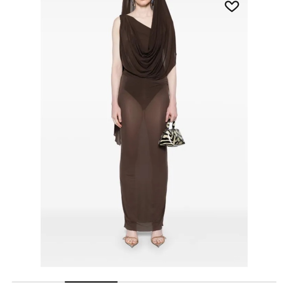 The Attico Halterneck Open-Back Maxi Dress | Chocolate Brown | IT 38 (US 0) |